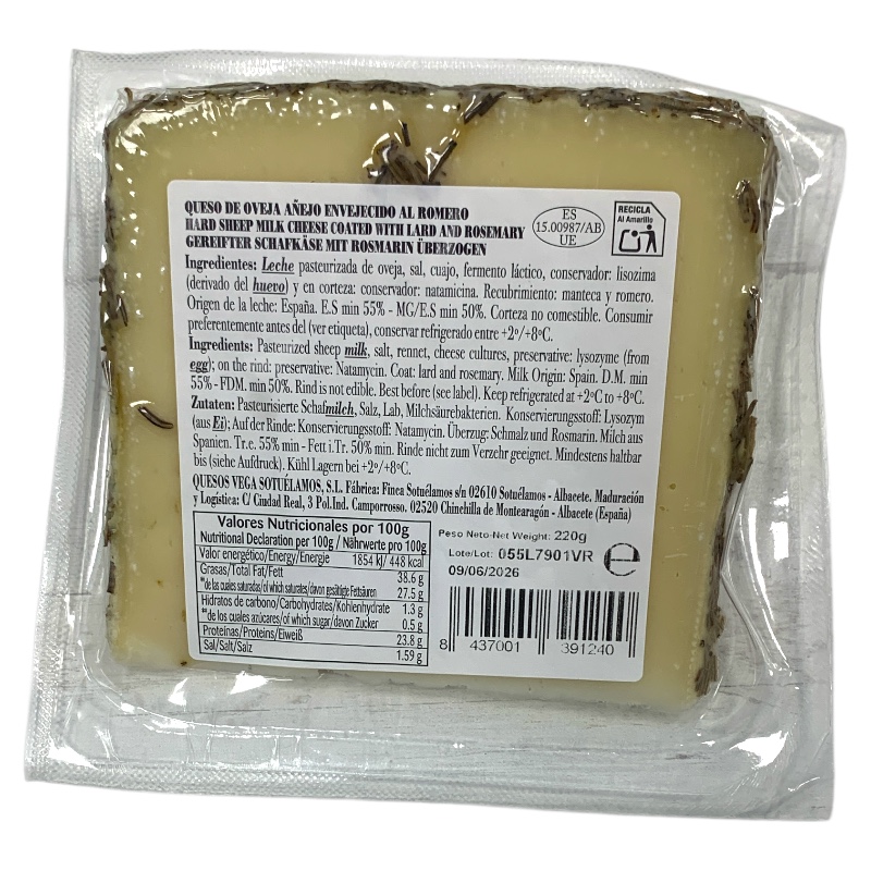Queso Añejo de Oveja al Romero  220g - Imagen 2